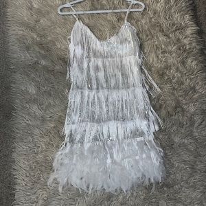 Womens fringed/feathered mini dress